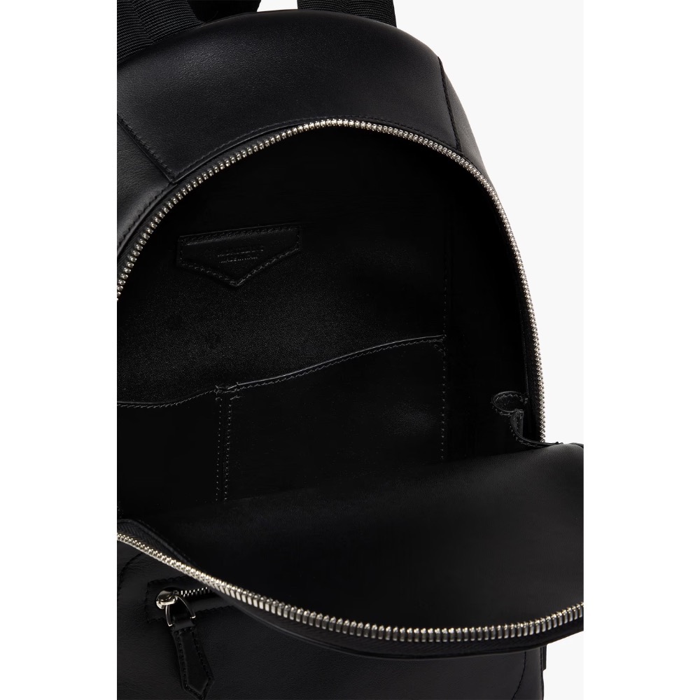 唯美絕版🌸MONTBLANC(萬寶龍)義大利製~頂級精品！唯美高階袖珍匠藝~小牛皮!墨子黑色~ 聖徒哲人！後背包、旅行包-細節圖9