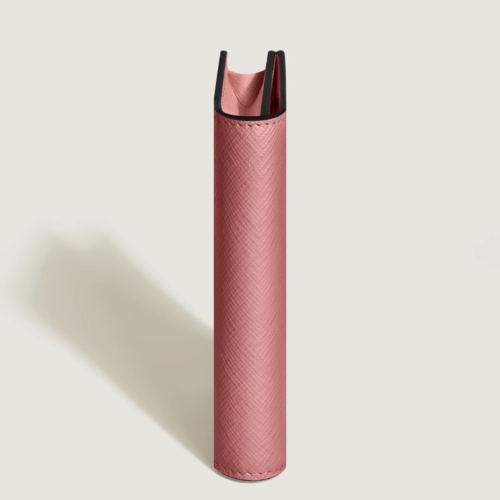 唯美絕版🌸MONTBLANC(萬寶龍)義大利製~頂級精品！唯美高階匠心~防刮牛皮珊玫瑰粉紅色胭脂色~中短夾皮夾錢包卡夾-細節圖7