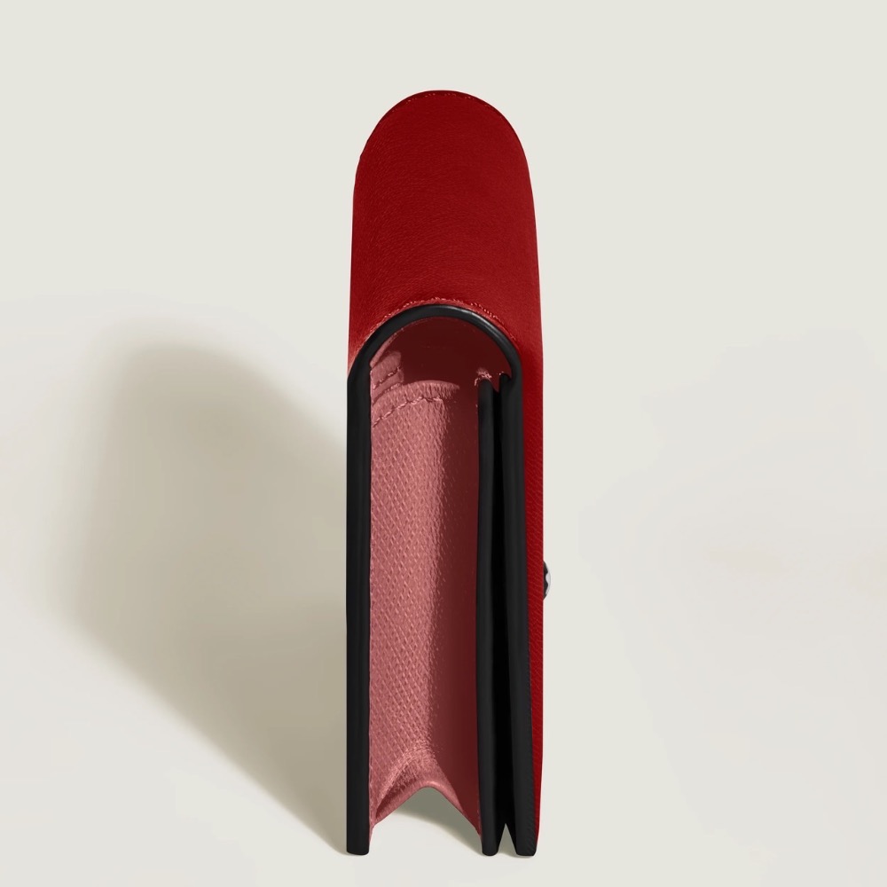 唯美絕版🌸MONTBLANC(萬寶龍)義大利製~頂級精品！金幣包！唯美高階匠心~防刮牛皮玫瑰珊瑚胭脂色~中短夾皮夾錢包-細節圖7