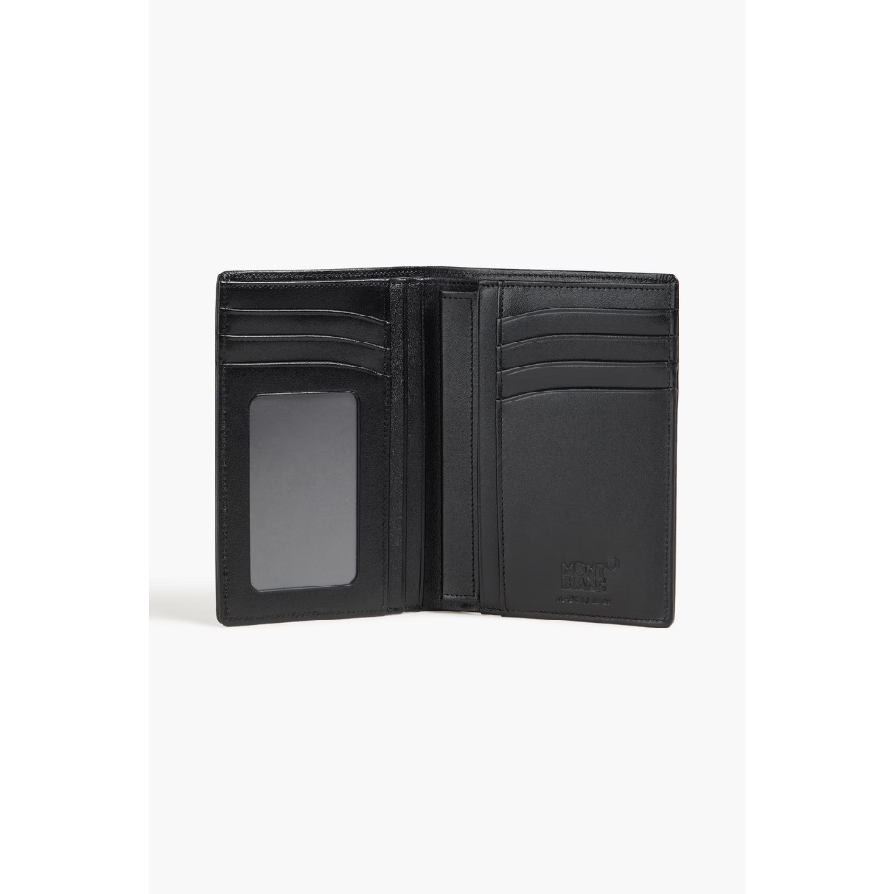 唯美絕版🌸MONTBLANC(萬寶龍)義大利製~頂級精品！墨子~黑色！特製版超唯美大師匠藝！小牛皮~中短夾皮夾錢包信用卡-細節圖9