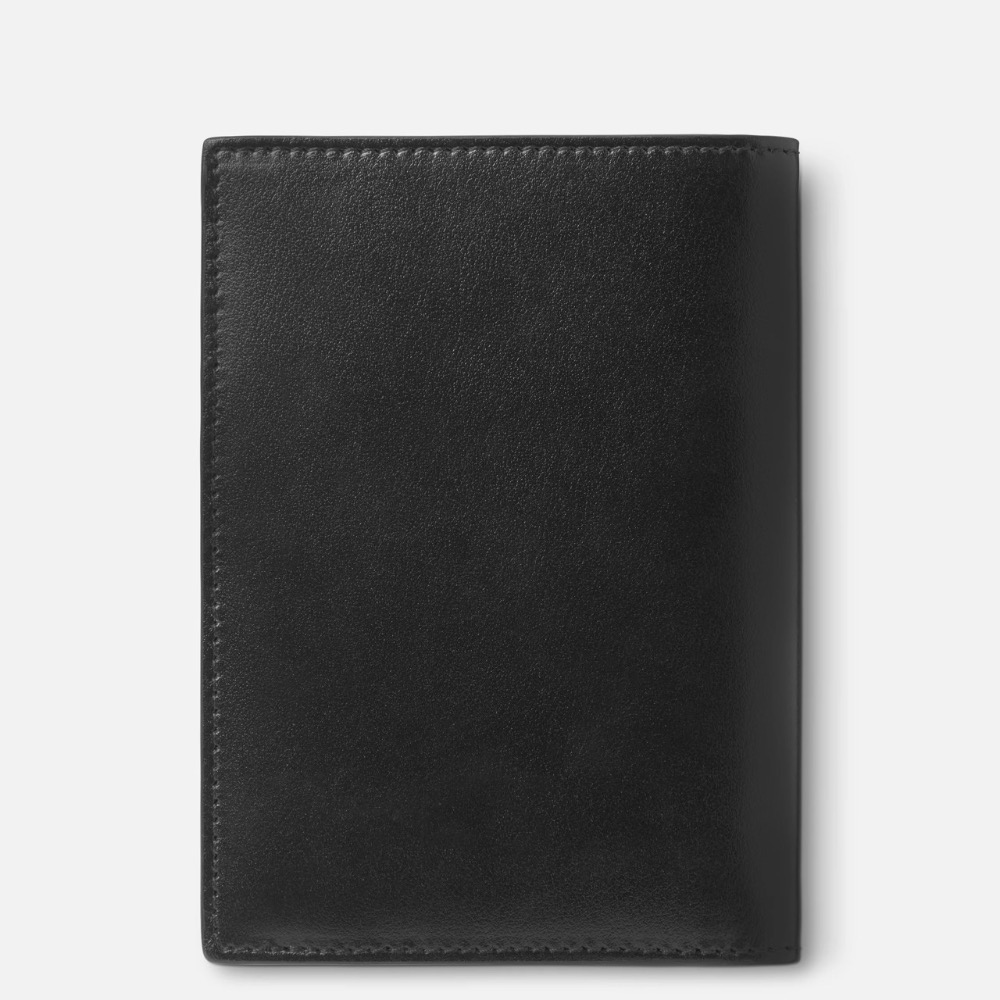 唯美絕版🌸MONTBLANC(萬寶龍)義大利製~頂級精品！墨子~黑色！超唯美大師傑作匠藝！小牛皮~中短夾皮夾錢包信用卡夾-細節圖3