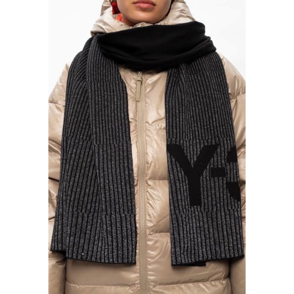 Y-3！Y3🖤極稀有！傳奇精品！奢暖頂級精品！比利時製造！全截面光折射✨手洗冷洗羊毛圍巾~絕版品！-細節圖4