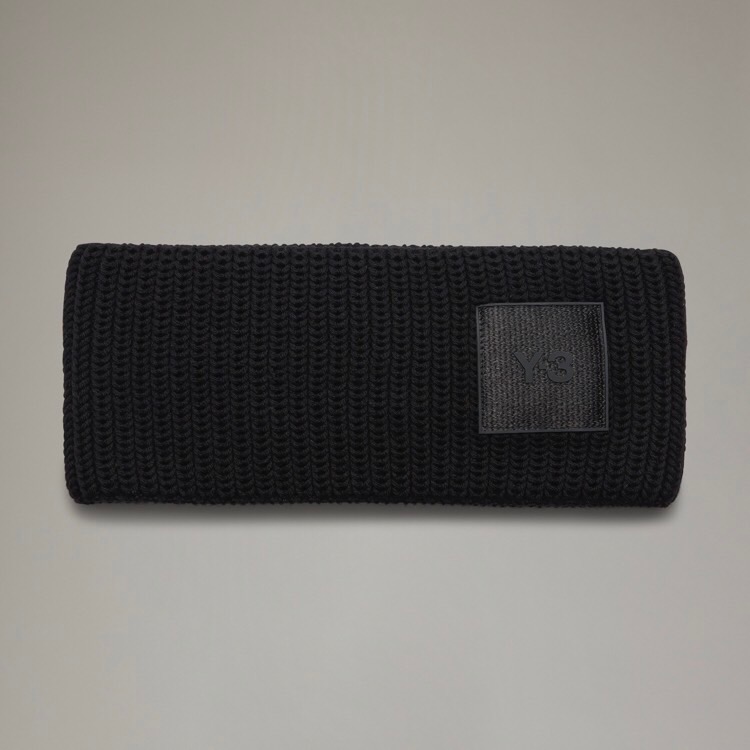 Y-3 💛 絕版頂級稀有~傳奇古典100%羊毛針織黑色髮帶、配飾頭帶、羊毛帽、毛線帽、針織帽、小圍巾圍脖~棒球帽💜-細節圖8