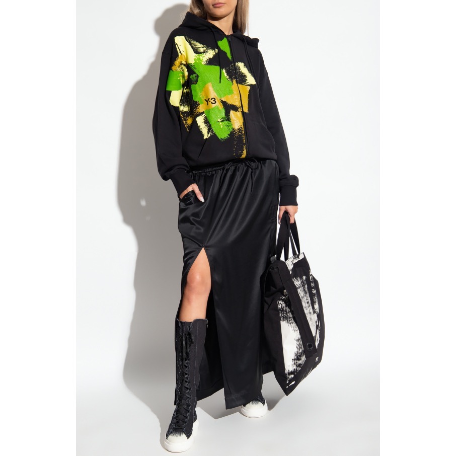 Y-3💛極稀有!琥珀♥️水墨筆觸!全球快閃限定🌟絕版頂級飄逸黑色連帽外套!衛衣外套夾克衛衣~-細節圖8