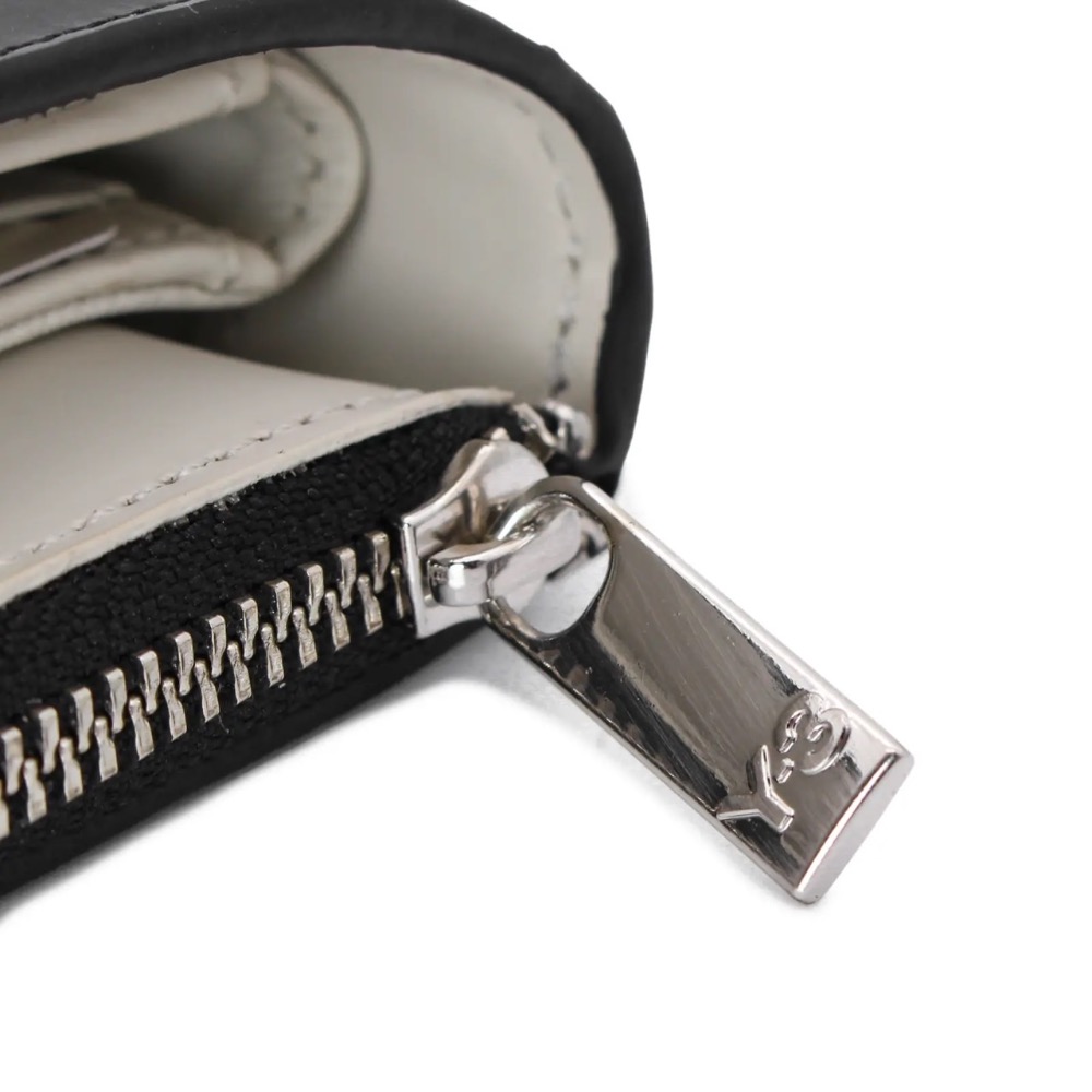 Y-3🌟 Y3！全球絕版限定🖤🤍頂級精品藝術家~全真牛皮💌黑色奶油色杏色!皮夾、短夾、卡夾、錢包、名片夾、財布包、鈔票夾-細節圖9