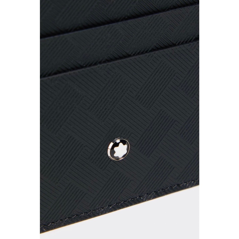 唯美絕版🌸MONTBLANC(萬寶龍)義大利製~頂級精品！墨子~黑色！超唯美風尚高階匠藝！小牛皮~中短夾皮夾錢包信用卡夾-細節圖9