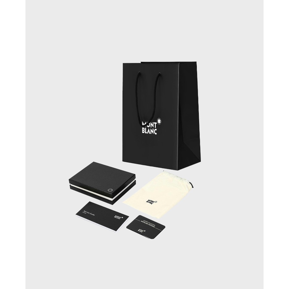 唯美絕版🌸MONTBLANC(萬寶龍)義大利製~頂級精品！墨子~黑色！超唯美風尚高階匠藝！小牛皮~中短夾皮夾錢包信用卡夾-細節圖11