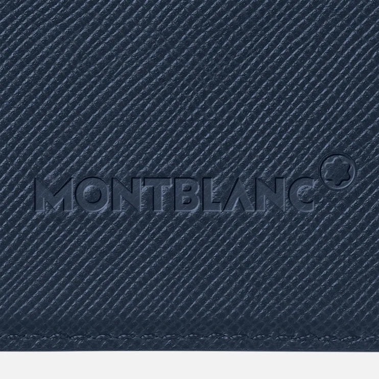 唯美絕版🌸MONTBLANC(萬寶龍)義大利製~頂級精品！古典墨水~深藍色！iPhone、MagSafe！卡夾、錢包！-細節圖4