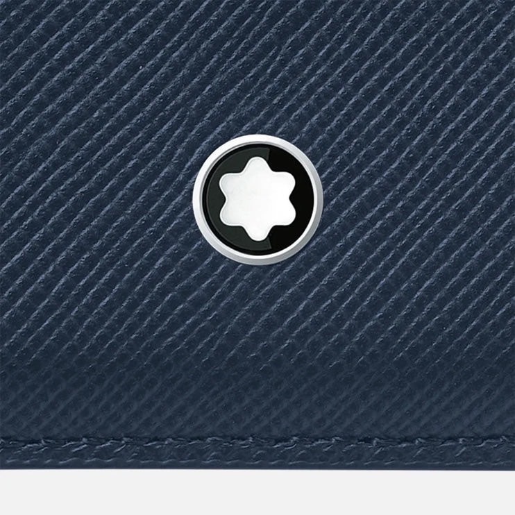 唯美絕版🌸MONTBLANC(萬寶龍)義大利製~頂級精品！古典墨水~深藍色！iPhone、MagSafe！卡夾、錢包！-細節圖5