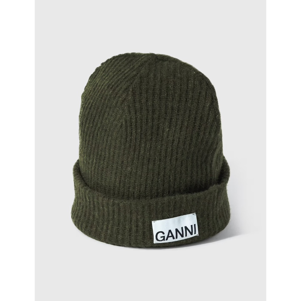 美翻了!絕版✨丹麥GANNI💌頂級精品!橄欖綠色~純羊毛毛帽~稀有手洗毛線帽針織帽 !-細節圖11