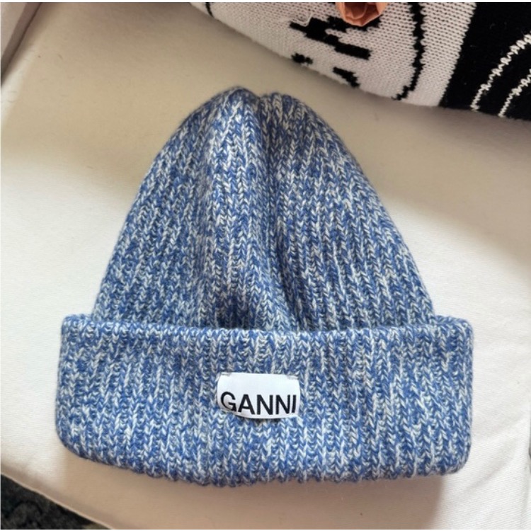 美翻了!絕版✨丹麥GANNI💌頂級精品!霜藍色、霧藍色~純羊毛毛帽~稀有手洗毛線帽針織帽 !-細節圖9