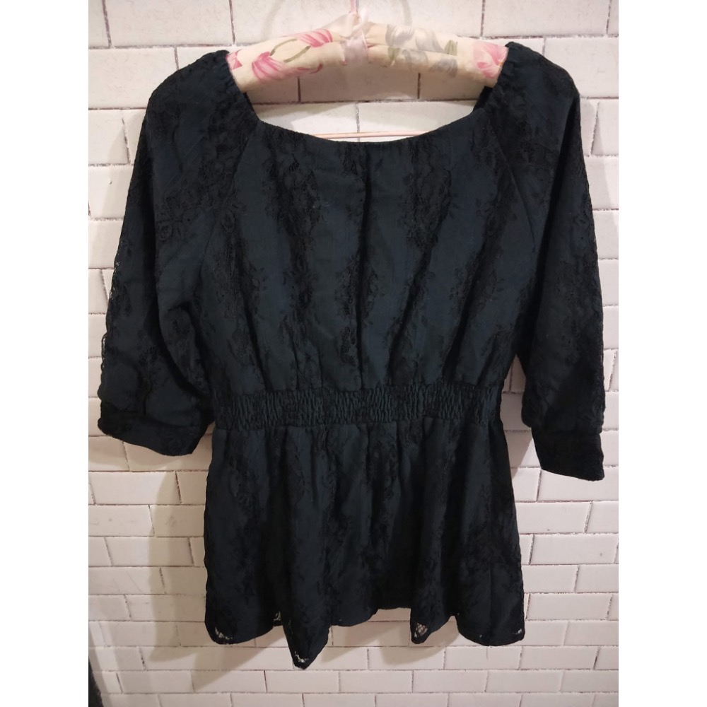 專櫃正品0918黑色蕾絲上衣（C)-細節圖4