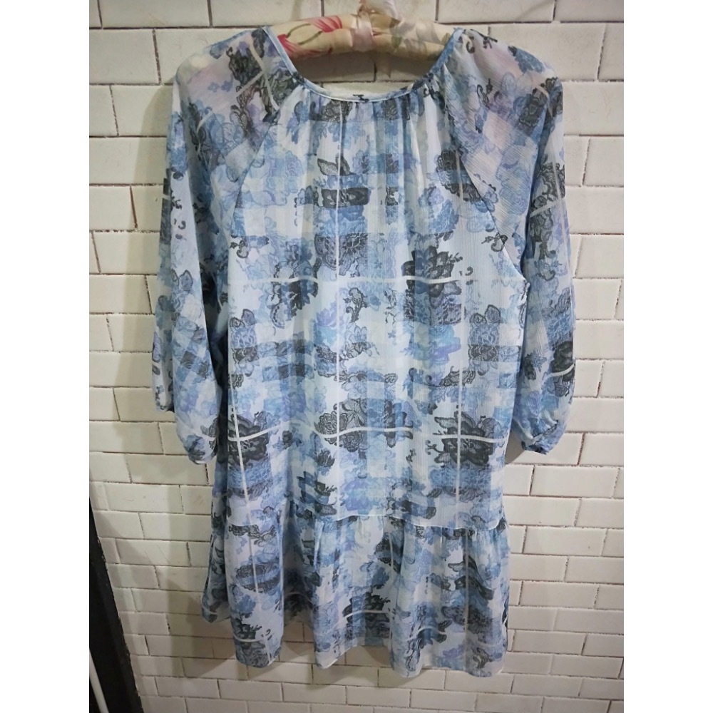 專櫃正品0918七分袖雪紡洋裝（v)-細節圖3