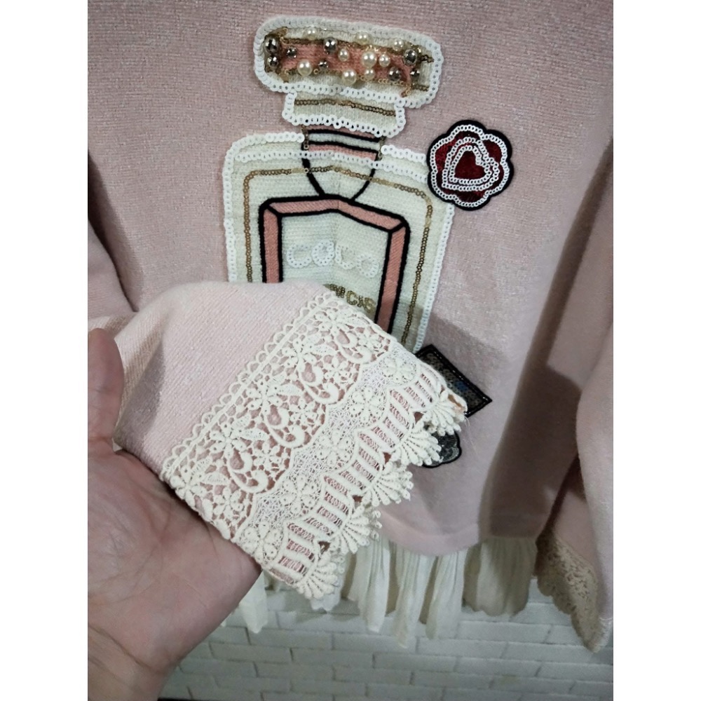 全新正韓小香風長版上衣（V)-細節圖2