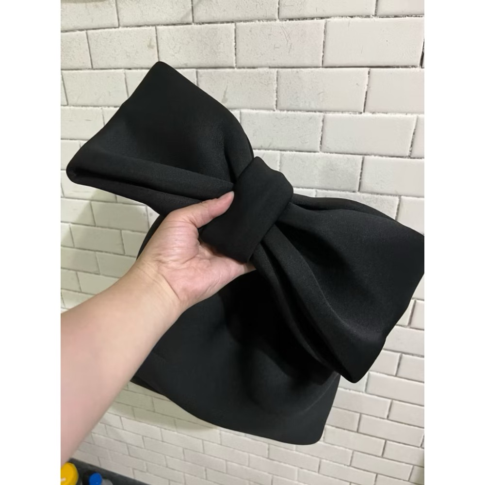 黑色蝴蝶結手提包（M)-細節圖4