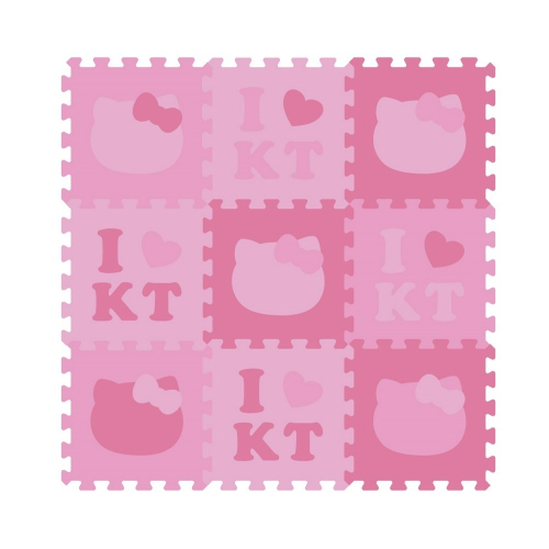 【PMU必美優】 Hello Kitty套色巧拼地墊9片組 32x32公分 EVA Kitty Mat