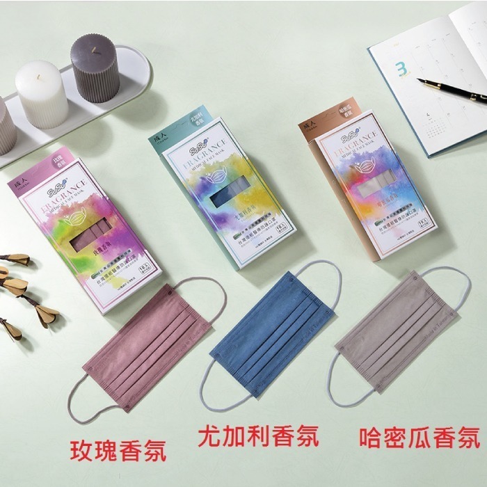 成人平面醫療香氛口罩10入 專利證號仿冒必究 Fragrance Mask-細節圖4
