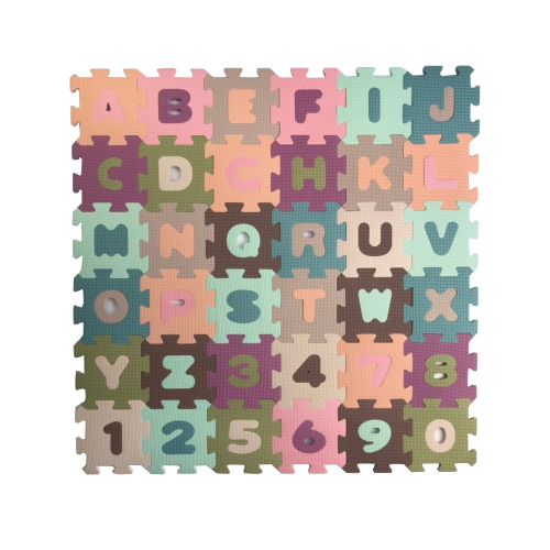 【PMU必美優】 莫蘭迪色EVA迷你小巧拼英文數字36片 17x17公分 EVA Mini Alphabet Mat