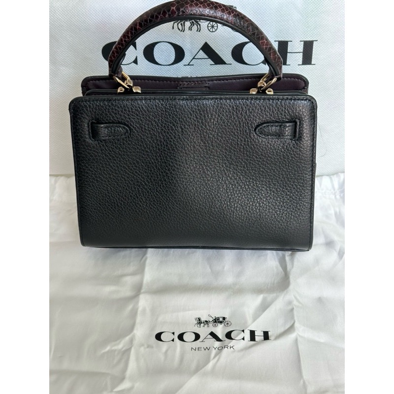 全新Coach mini Lane 手提 皮革 斜背包 小托特 托特包 側背包-細節圖2