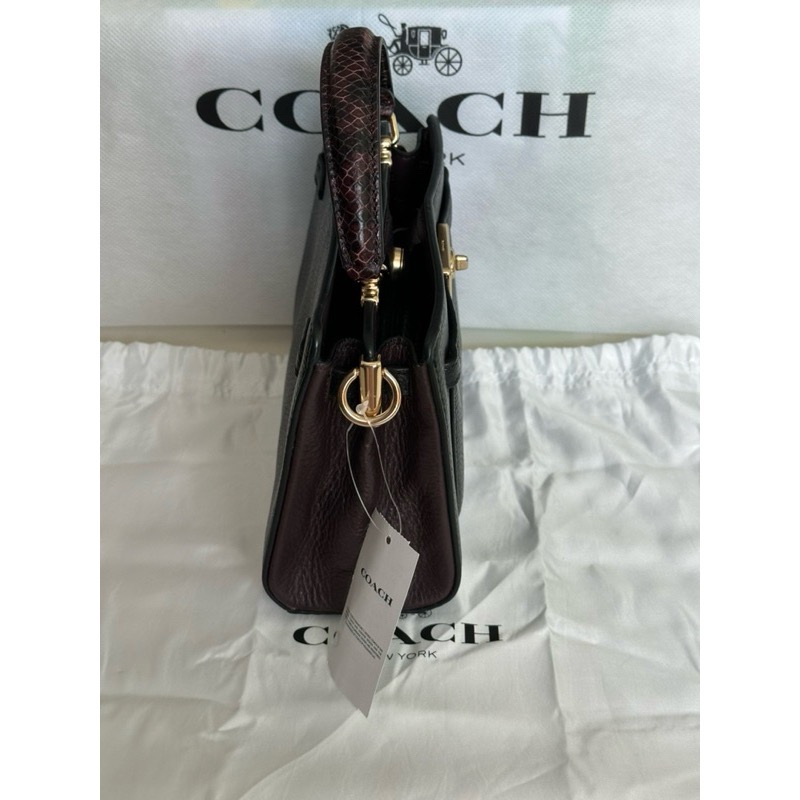 全新Coach mini Lane 手提 皮革 斜背包 小托特 托特包 側背包-細節圖4