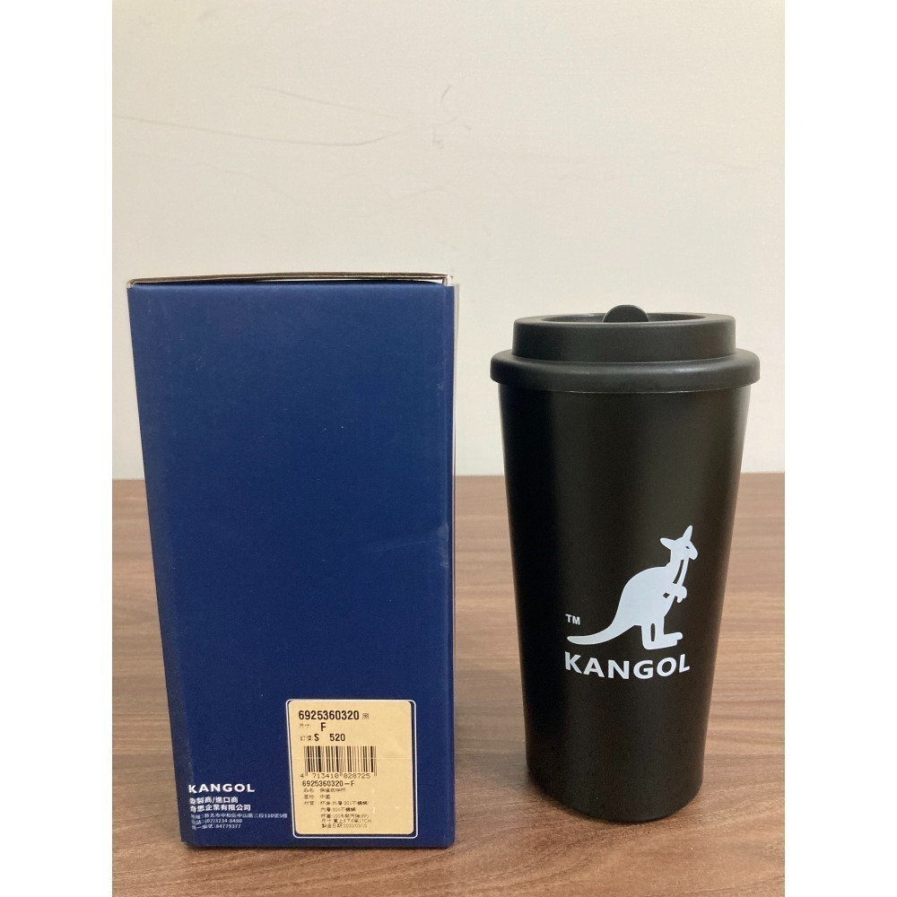 【KANGOL　環保杯】【二手商品】 黑色 經典logo 500ml　不鏽鋼（保冰、保冷、保溫）-細節圖2