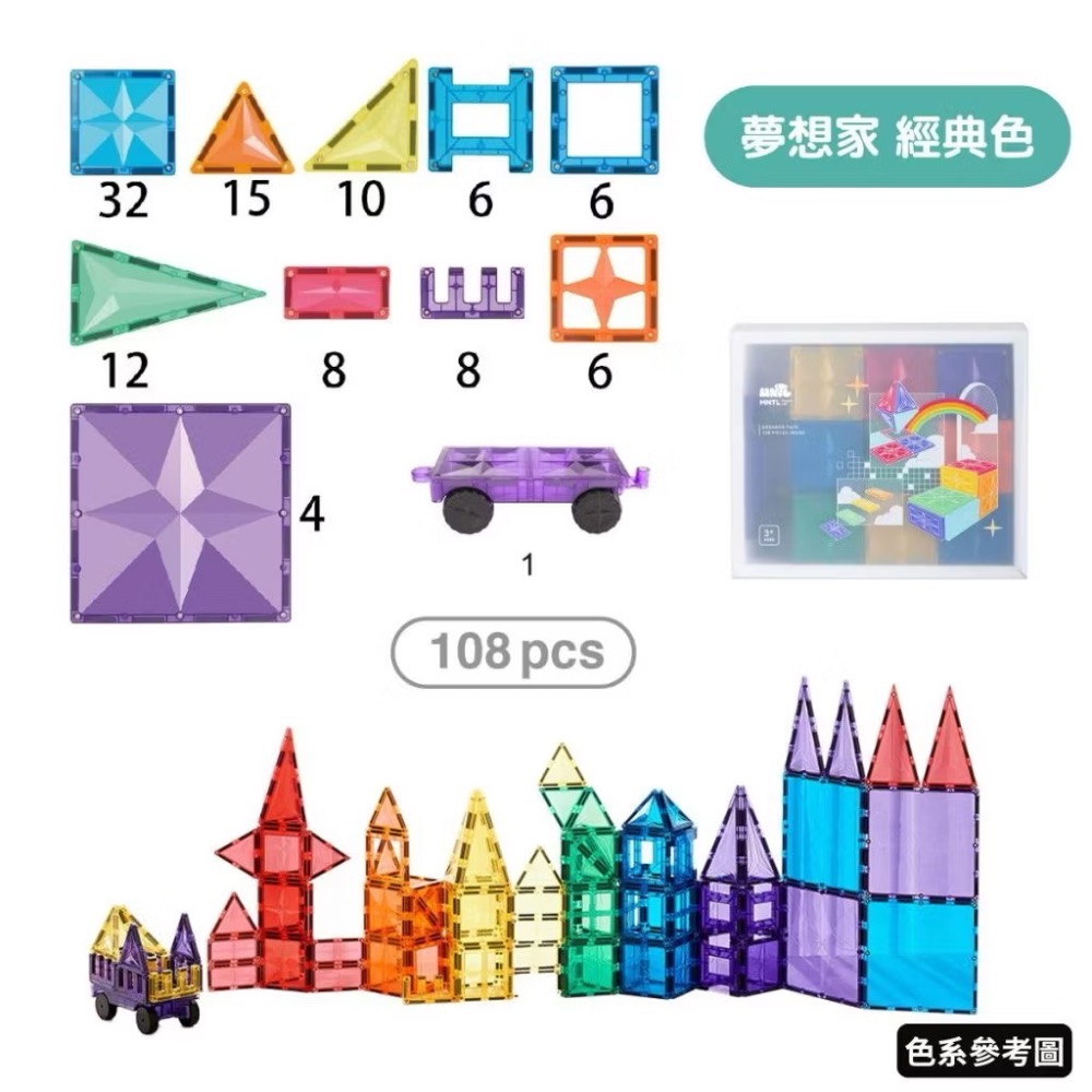 MNTL 磁力片 夢想家組合 (108pcs)-規格圖7