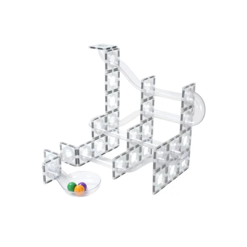 MNTL 磁力片 球道探險家組合 全透明（120pcs 含球管及洞洞片)-細節圖2