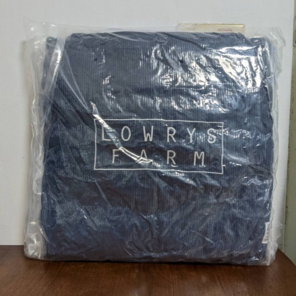 LOWRYS FARM湛藍色彩燈芯絨抱枕-細節圖3