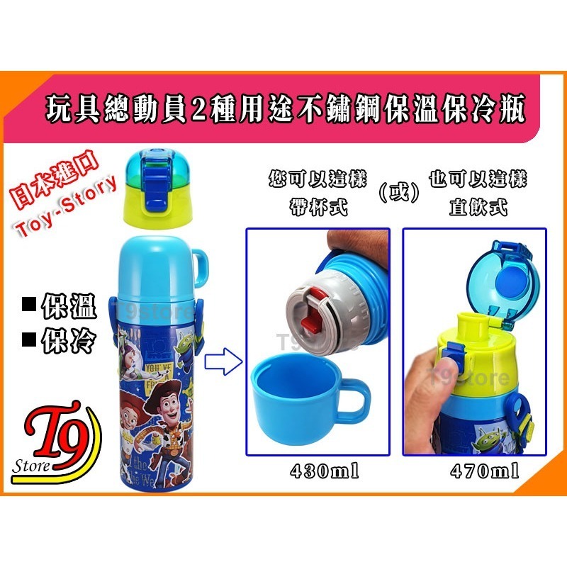 【T9store】日本進口 Toy Story (玩具總動員) 2種用途 帶杯式 直飲式 不鏽鋼保溫保冷瓶-細節圖2