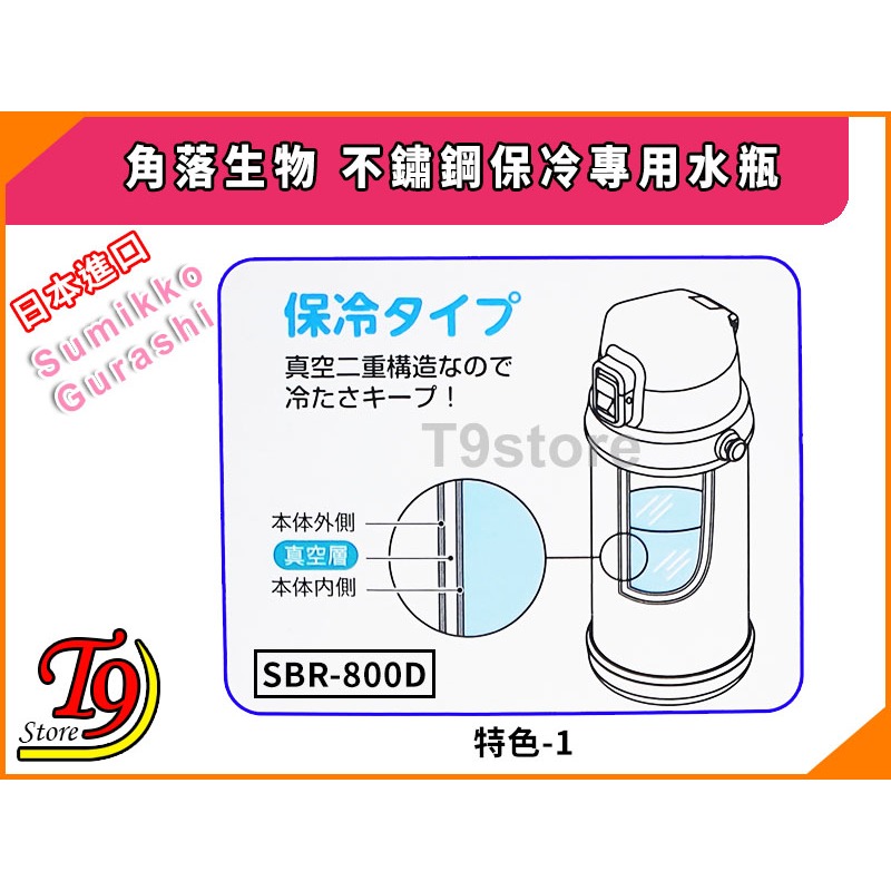 【T9store】日本進口 Sumikko Gurashi (角落生物) SBR-800D一觸式直飲不鏽鋼保冷專用水瓶-細節圖7