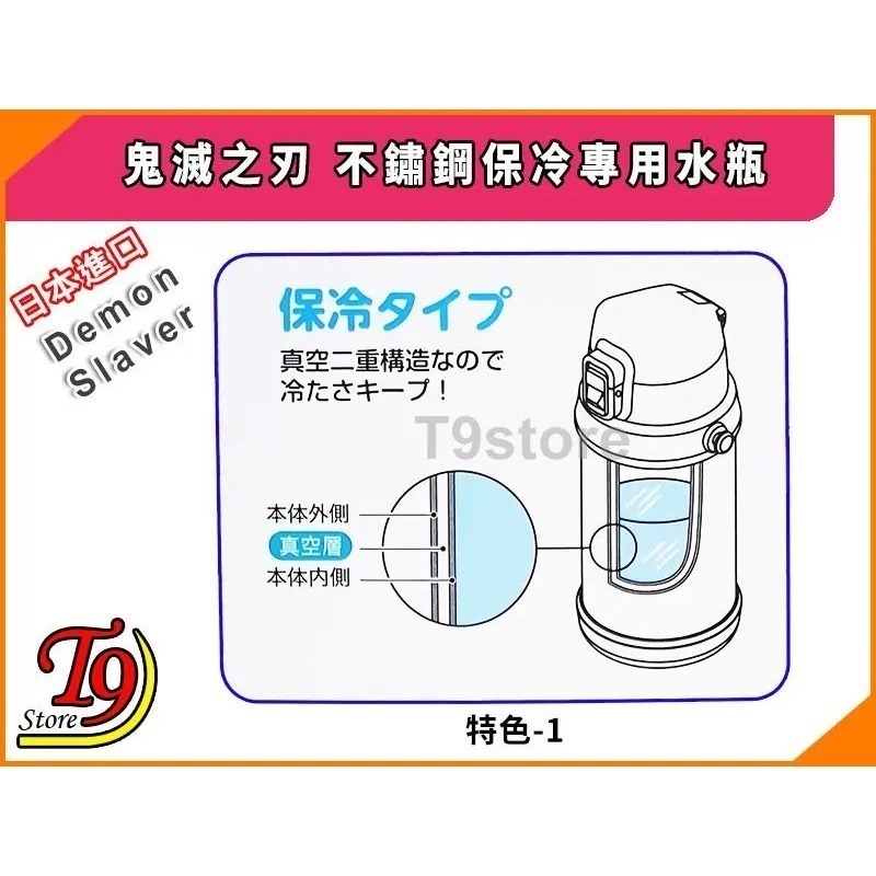 【T9store】日本進口 Demon Slaver (鬼滅之刃) 一觸式直飲不鏽鋼保冷專用水瓶 水壺-細節圖7