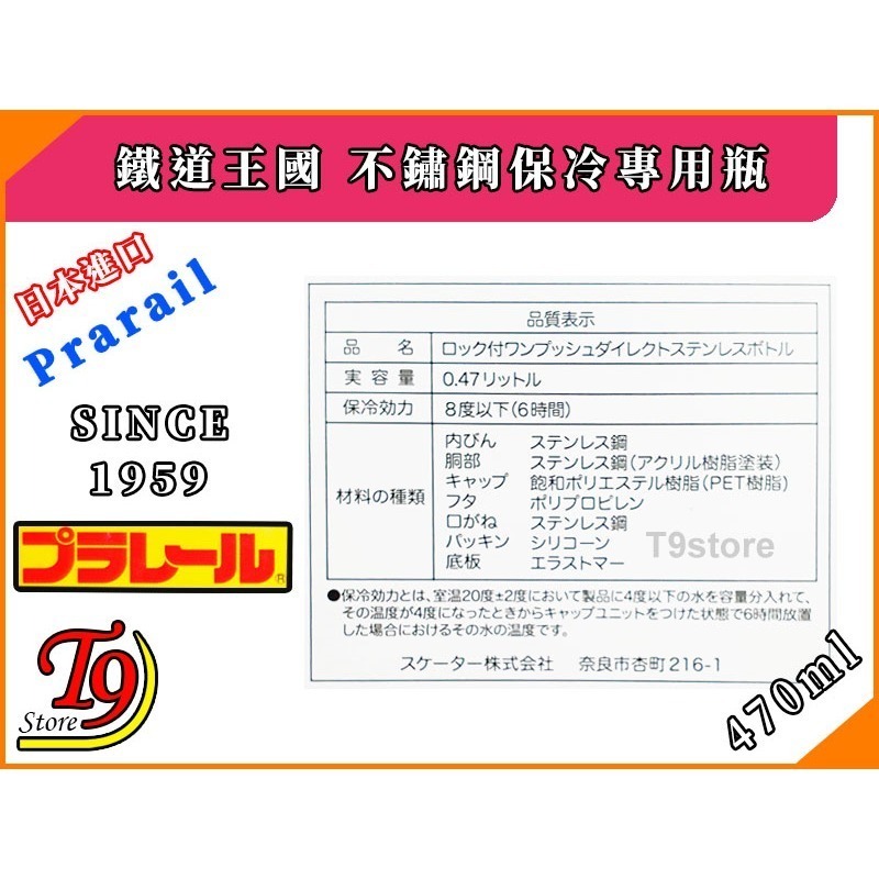 【T9store】日本進口 Plarail (鐵道王國) Since1959紀念款 一觸式直飲不鏽鋼保冷專用瓶-細節圖7
