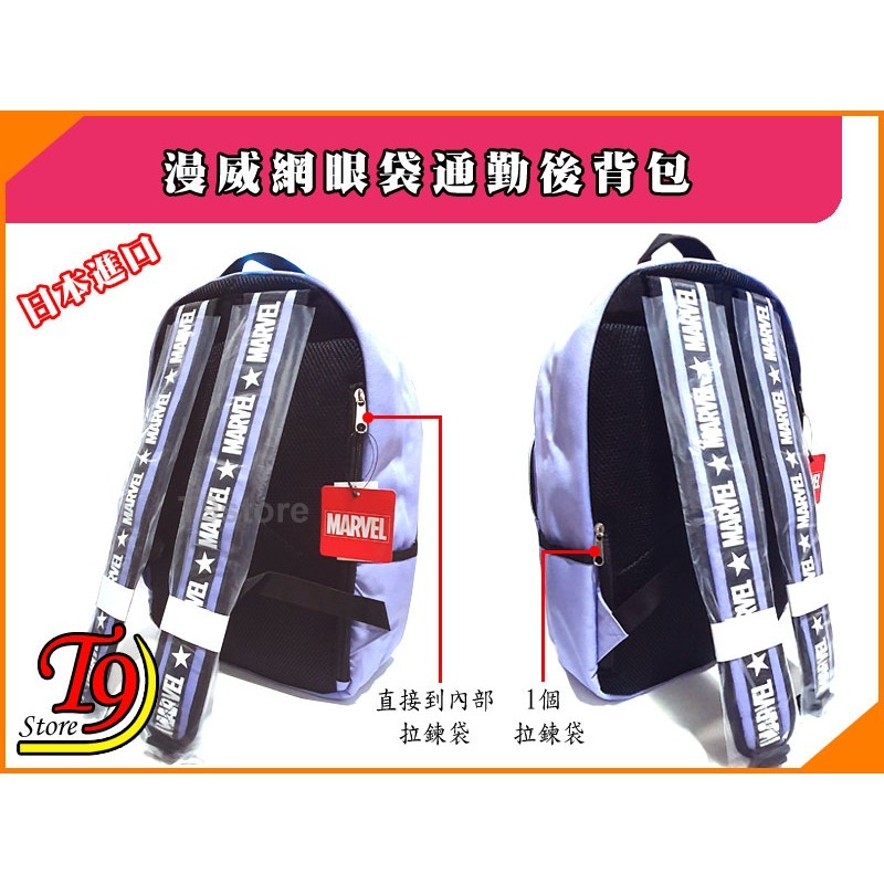【T9store】日本進口 Marvel (漫威) 網眼袋後背包 旅行背包 通勤背包 休閒背包-細節圖3