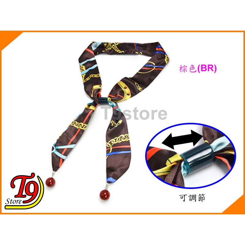 【T9store】日本進口 圍巾圖案可調節圍巾絲帶-規格圖1