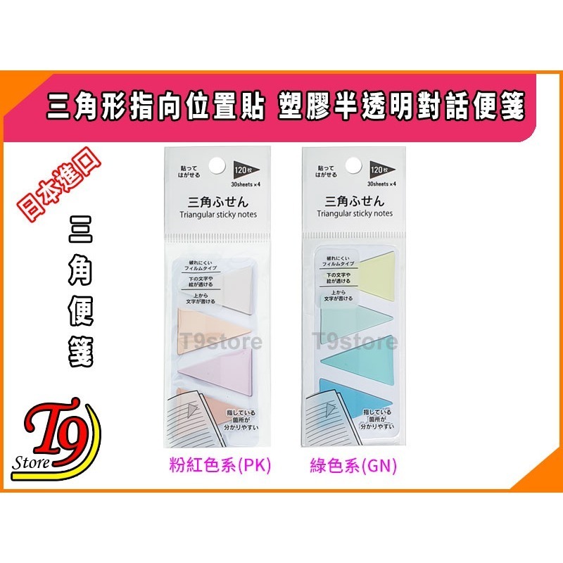 【T9store】日本進口 三角形指向位置貼 塑膠半透明對話便箋-細節圖2