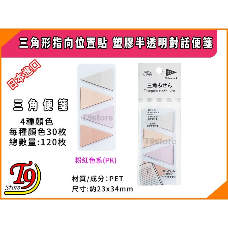 【T9store】日本進口 三角形指向位置貼 塑膠半透明對話便箋-規格圖5