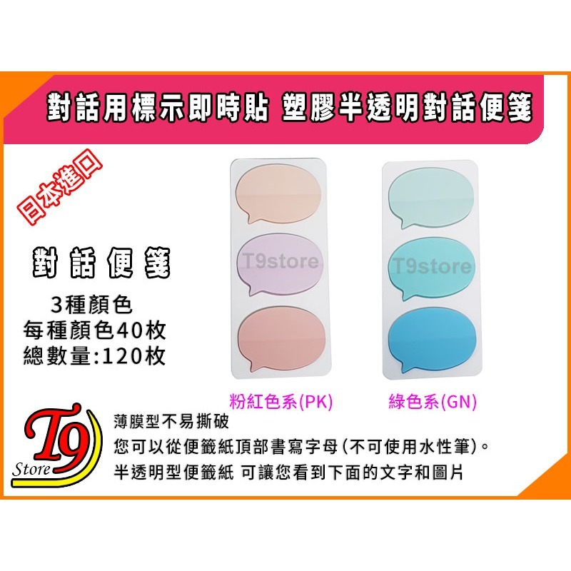 【T9store】日本進口 對話用標示即時貼 塑膠半透明對話便箋-細節圖5