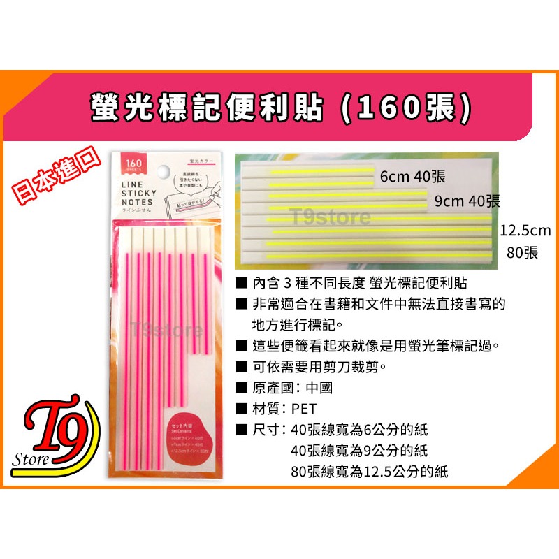 【T9store】日本進口 螢光線便利貼 (160張)-細節圖5