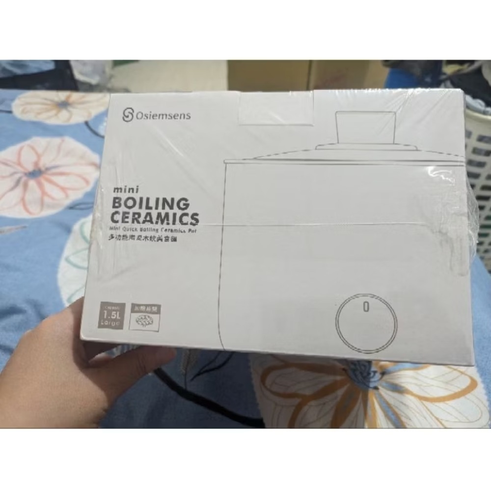 ❣️全新❣️【Osiemsens】1.5L多功能陶瓷木紋美食電煮鍋/料理鍋-附蒸架-細節圖4
