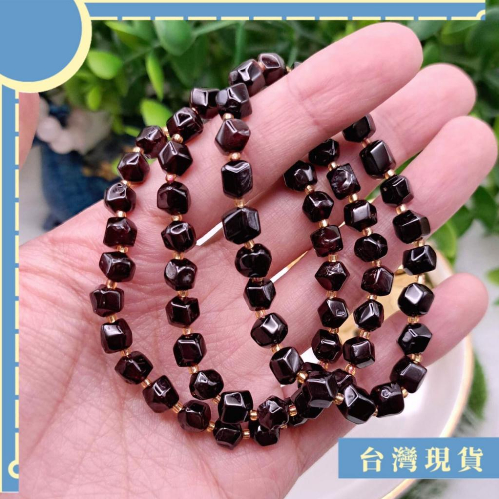 手珠_石榴石隨型手串 5.6mm+/16圍 手串素材 原石款帶有礦缺 完美主義勿拍-細節圖2
