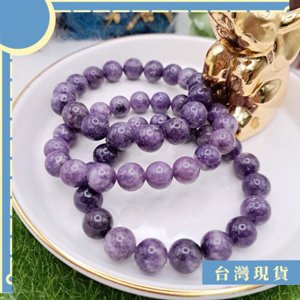 手珠_丁香紫玉手珠 特殊水晶 原礦 丁香紫玉 9-11mm 16.5圍 頂輪-細節圖2