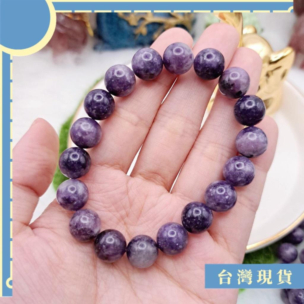 手珠_丁香紫玉手珠 特殊水晶 原礦 丁香紫玉 9-11mm 16.5圍 頂輪-細節圖3