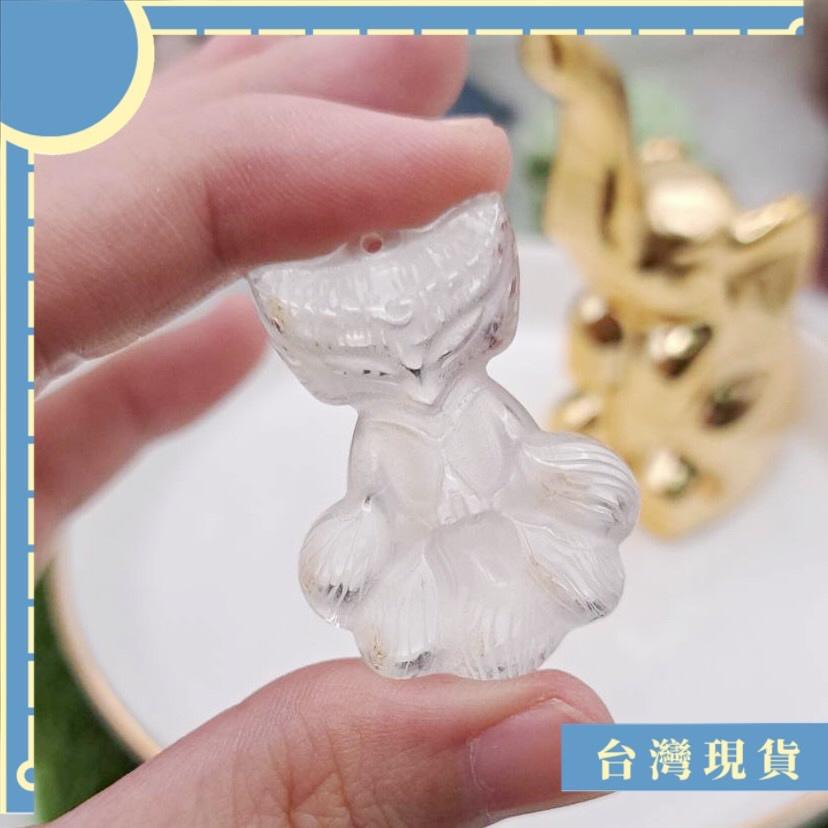 項鍊_2401更 白水晶修道狐吊墜 38*27.5mm 修道狐仙 體透雕工好 淨化 消磁 冥想-細節圖2