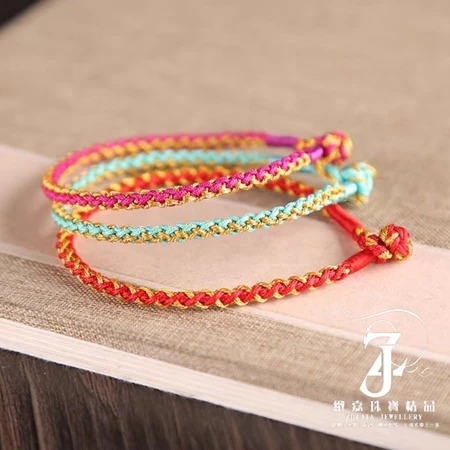 龍鱗結手繩 適合手圍14-16.5cm 龍年 開運 紅繩 黑繩 五彩繩 手繩 可穿大孔珠-細節圖3