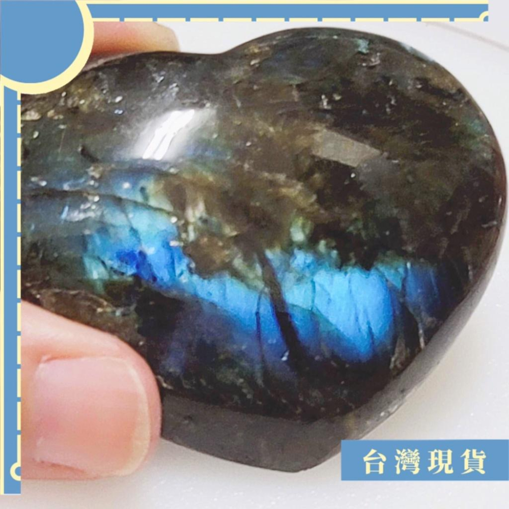 擺件_拉長石原礦愛心把玩件 擺件 不附座 5-6cm大小 隨機出貨 撫慰舒緩 頂輪-細節圖4