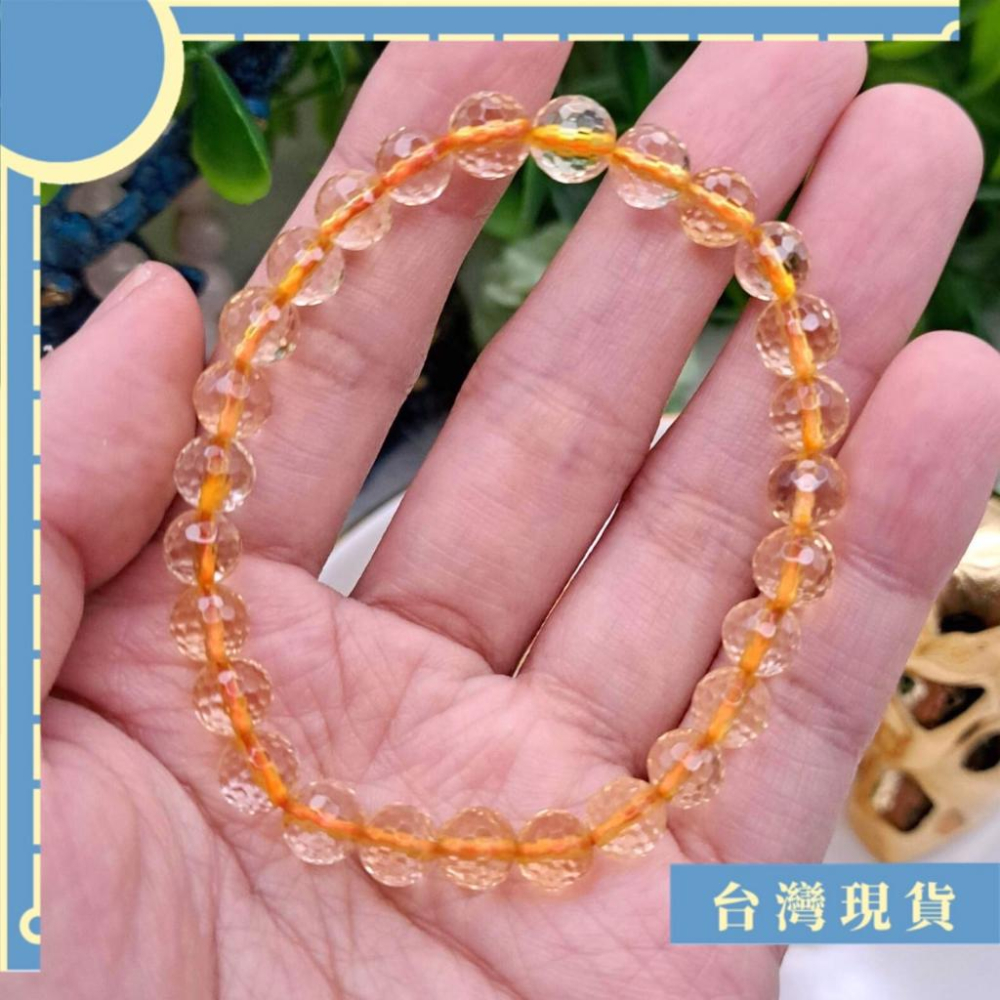 手珠_各式黃水晶手珠 6-7mm 料子乾淨 招財 納福 創意 聚財 自信-細節圖2