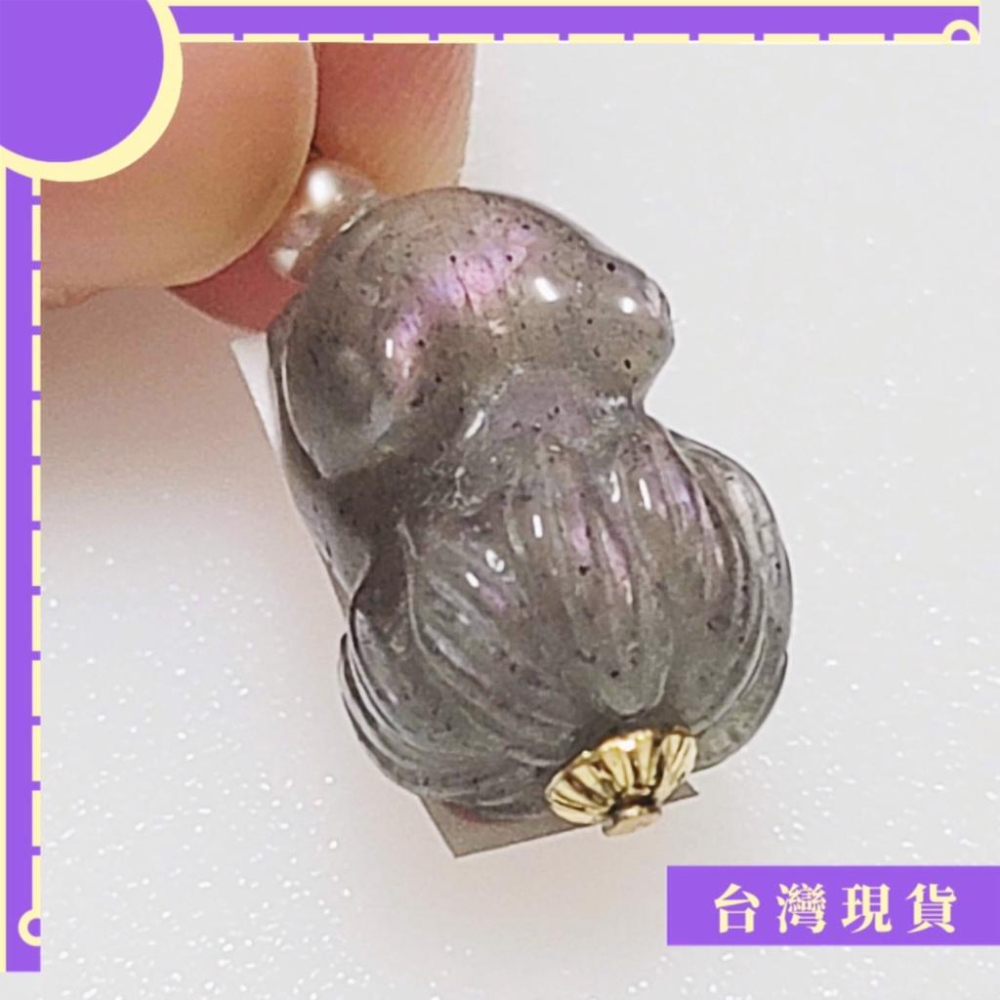 項鍊_小精品 稀有紫光拉長石趴趴狐仙項鍊 14k金 保色 碧璽佩珠 療育愛與活力-細節圖2