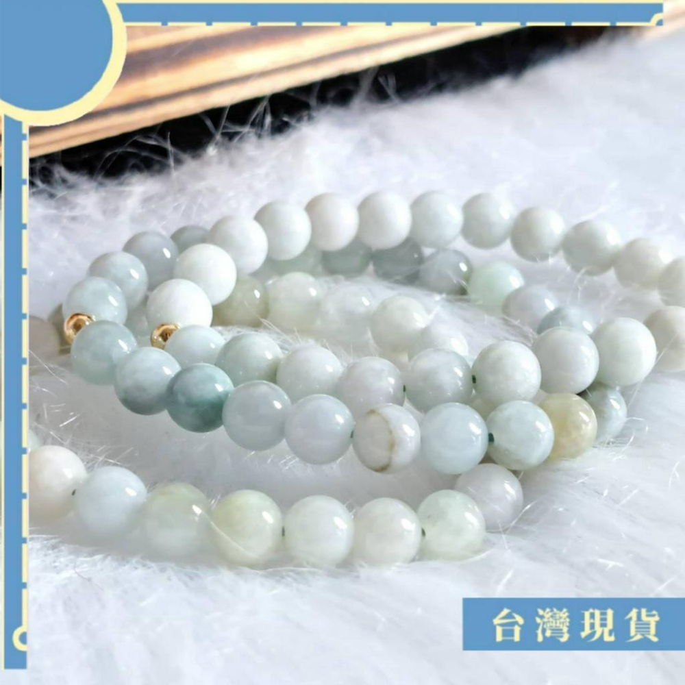 手珠_淡綠色緬甸玉手珠 手串 7mm+ 玉 翡翠 A貨 15-16圍 隨機出貨-細節圖2