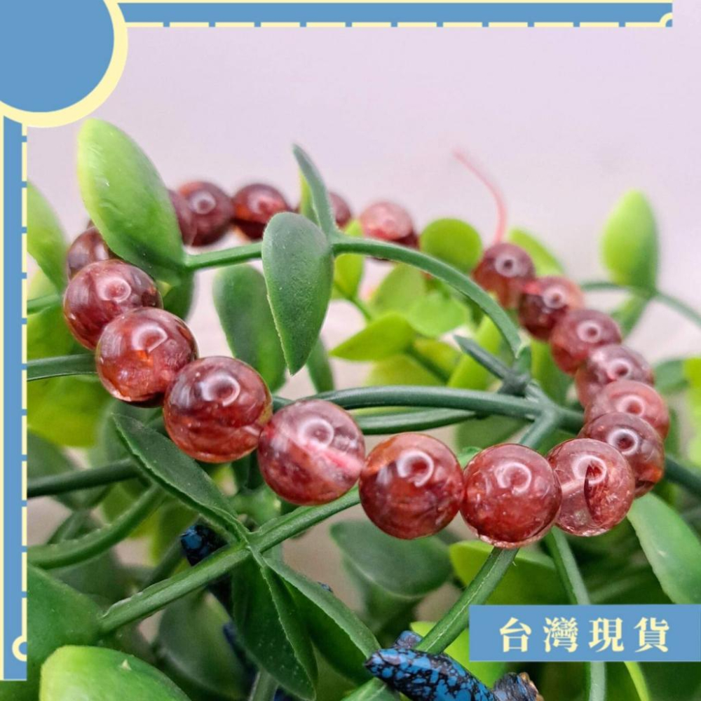 手珠_稀有 牛血紅膠花 8.5-10mm+ 開運 貴人 事業 招財 膠花水晶 接近滿肉 高CP-細節圖2