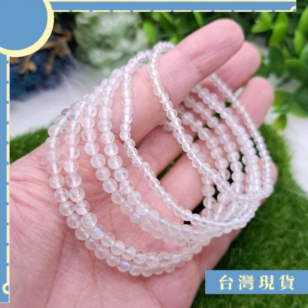 手珠_透料藍暈月光石小咪秀氣款手串 3-4mm 小精品 斯里蘭卡料-細節圖2
